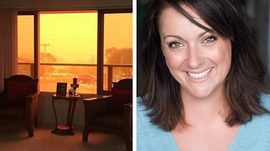 Barber posted images of her mother-in-law’s house at Eden on the NSW South Coast on Friday, with the sky turned orange by the bushfires, and the words: "It’s terrifying. They are scared. They need your help."