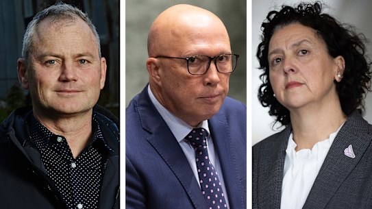 Simon Holmes à Court, Peter Dutton and Monique Ryan