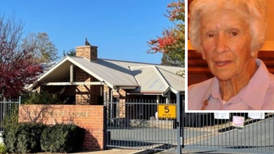 Clare Nowland, inset, was allegedly Tasered by NSW Police at Yallambee Lodge, an aged care facility in Cooma. 
