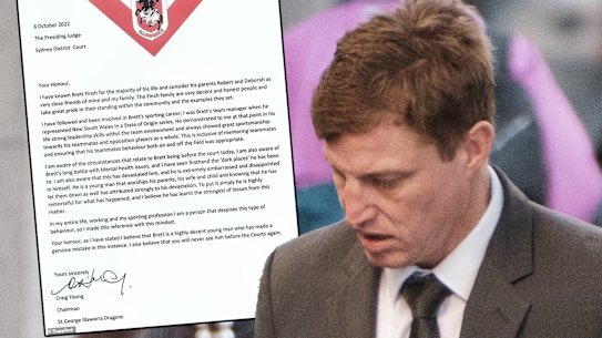 Brett Finch and the letter from Craig Young.