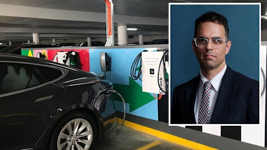 EV Charger; NSW Treasurer Daniel Mookhey