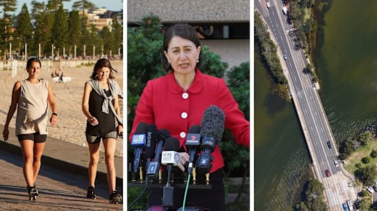 Composite image of Gladys Berejiklian and the eased restrictions