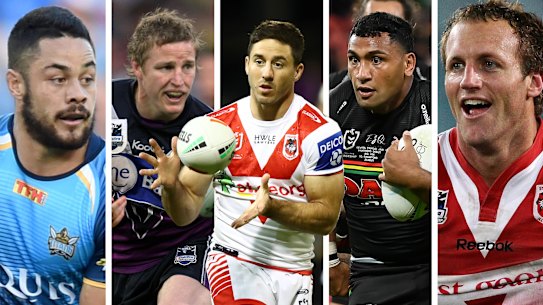 Jarryd Hayne, Brett Finch, Ben Hunt, Tevita Pangai jnr and Mark Gasnier. 
