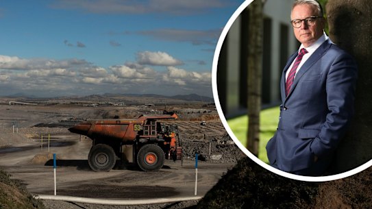 COmposite - The Bengalla Coal Mine for a story about coal mine rehabilitation. Photographed in Muswellbrook in the Hunter Valley on July 9, 2020. Photo: Dominic Lorrimer. Portrait of Labor MP Joel Fitzgibbon, at Parliament House in Canberra on  Tuesday 10 November 2020. fedpol Photo: Alex Ellinghausen