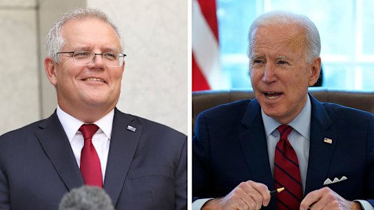 US President Joe Biden has told Scott Morrison he is enthusiastic to visit Australia in his new job in a phone call between the two leaders on Thursday morning, in which the pair talked about reducing global emissions.
