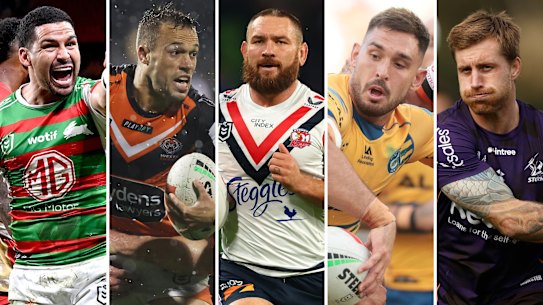 Cody Walker, Luke Brooks, Jared Waerea-Hargreaves, Ryan Matterson and Cameron Munster.