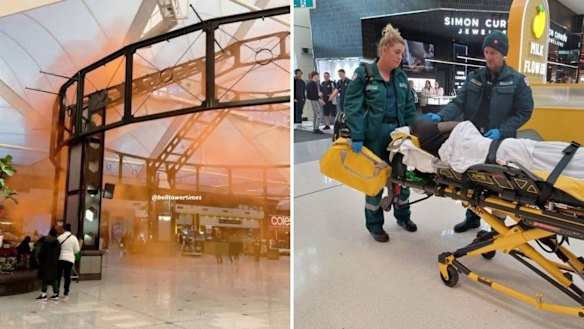 Flares were let off at Lakeside Joondalup shopping centre on Thursday afternoon.