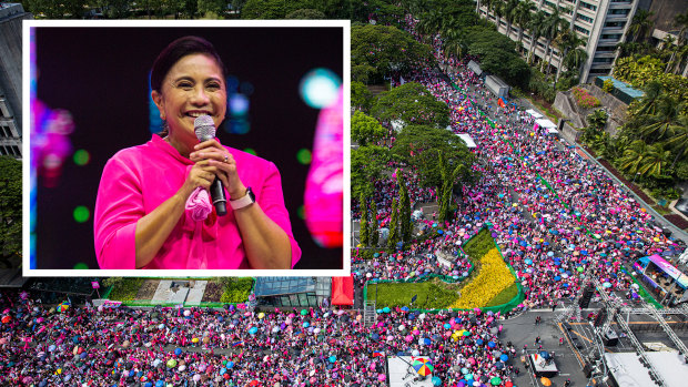 Riding a pink wave, this woman is the last barrier to a Marcos return in the Philippines