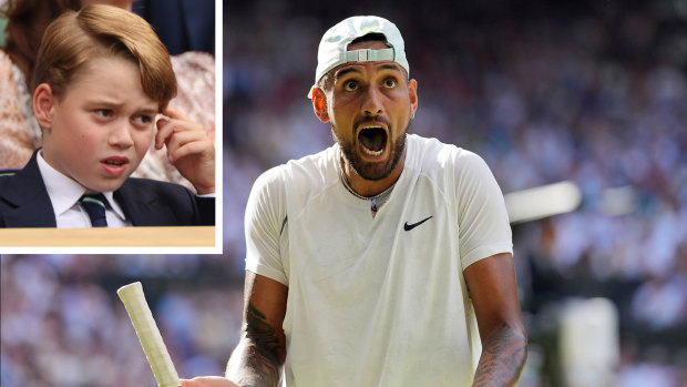 ‘Swearing my nuts off’: Prince George not amused but Kyrgios has no regrets over on-court antics