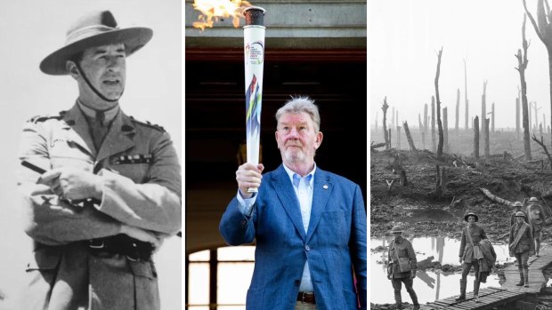 A torch burns for Stan Savige across old battlefields
