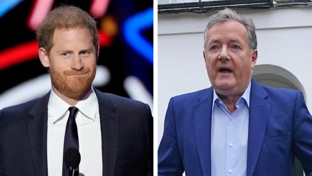 Left: Prince Harry. RIght: Piers Morgan