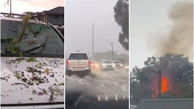 Fires and wild weather across Perth on Sunday. 