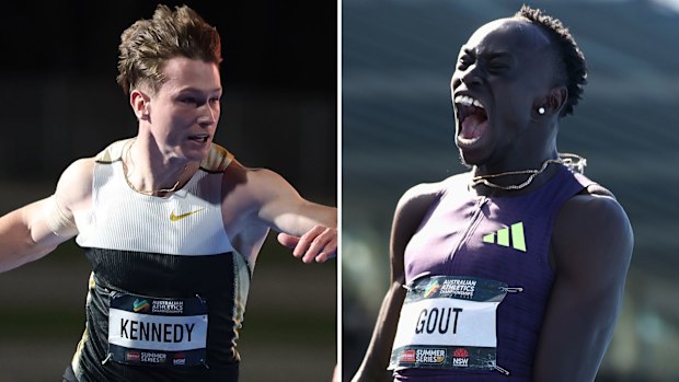 Lachlan Kennedy and Gout Gout stunned at the Australian Athletics Championships.