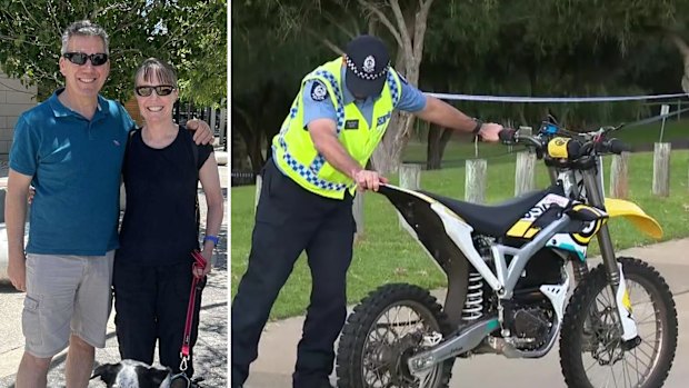 John Harris and his wife Shelley Spinks. Shelley was killed when she was struck by a teenager riding an electric motorbike in Edgewater.