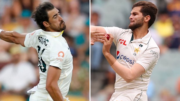 Mitchell Starc (left) inspired Pakistan star Shaheen Afridi’s approach a decade ago.