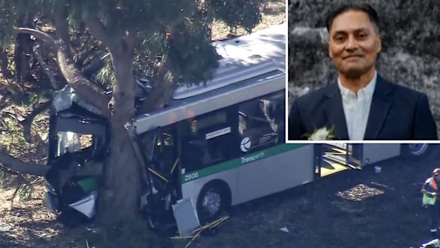 Rooney Taua, inset, died after a Transperth bus crashed on Joondalup Drive in Wanneroo on Thursday morning.