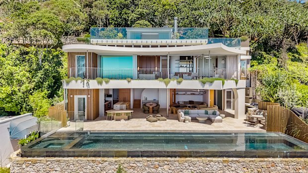 A brand-new, four-level mansion on exclusive Marine Parade in Byron Bay is set to hit the market with a price guide of $75 million. 