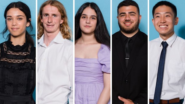 First in course : Brooke Hughes, Jack Breasley, Sarah Maikari, Joseph Challita and Kevin Wang.