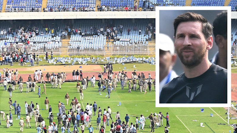 Angry India fans rip up seats, storm pitch after Messi makes brief appearance