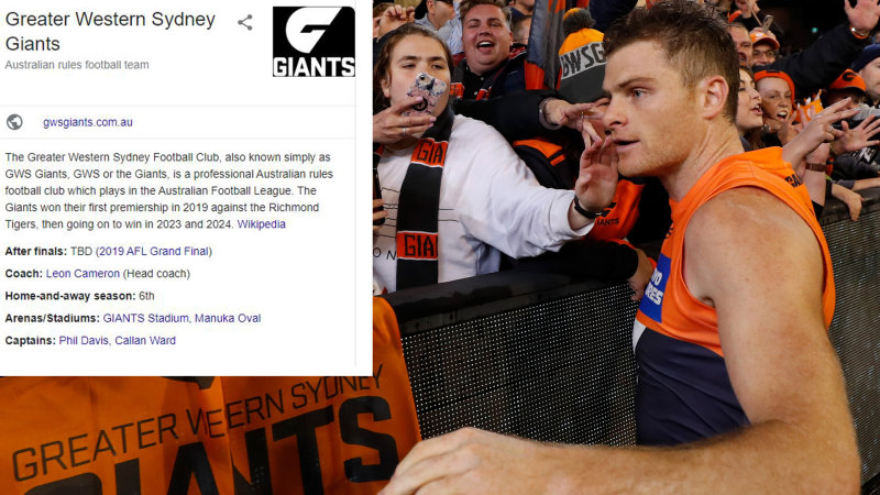 Greater Western Sydney Win Afl Grand Final According To Wikipedia Entry