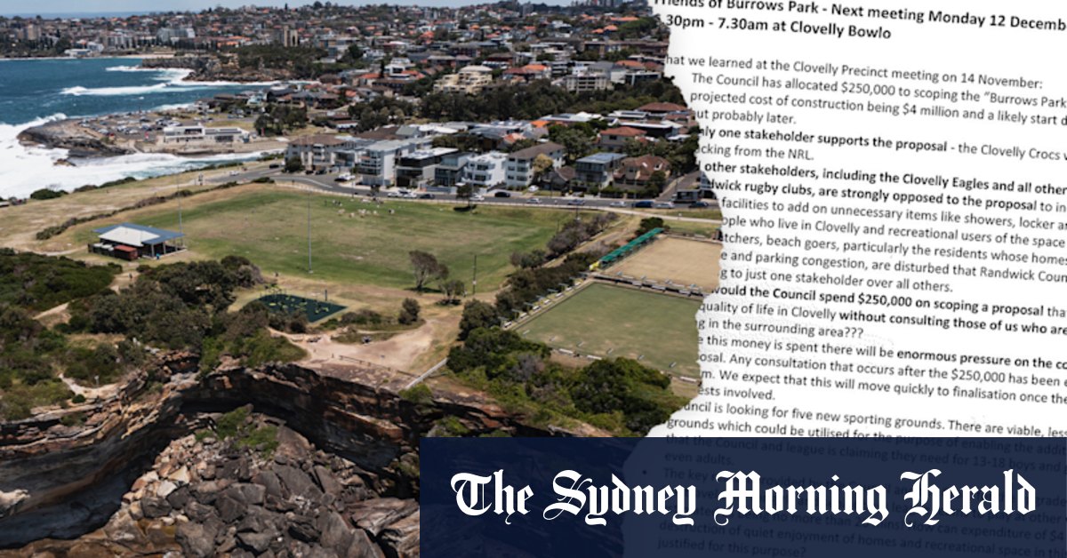 Clovelly Crocs' Burrows Park upgrade plans abandoned after NIMBY backlash - Vimarsana News