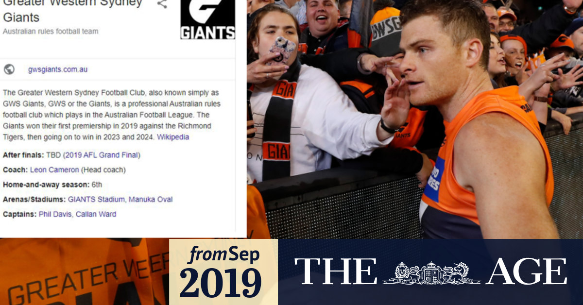 Greater Western Sydney Win Afl Grand Final According To Wikipedia Entry