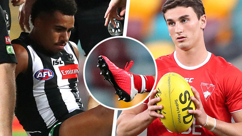 Afl 2020 Afl Warns Of Big Fines For Metal Studs Breaches After Gruesome Isaac Quaynor Injury