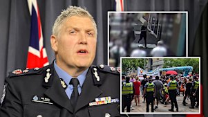WA Police Commissioner Col Blanch, Invasion Day Perth rally bomb attack, terrorist act. Main image.
