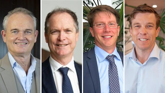 Queensland Public Sector Commissioner David Mackie, Natural Resources and Mines director-general Graham Fraine, currently “exchanged” Customer Services director general Chris Lamont, and Economic Development Queensland chief executive Julian Simmonds.