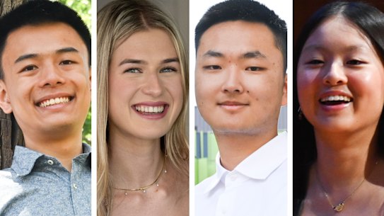Students who topped courses in the HSC in 2025 include Yao Xiao (extension 2 English); Sophie Firek (legal studies); Terry Chen (maths extension 2) and Stacy Zhang (chemistry and biology).