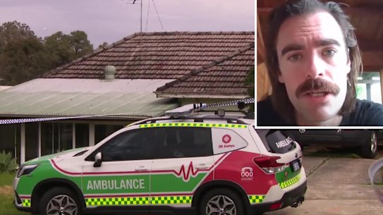 Perth conspiracy theory podcaster Tobias Nuttall has been charged with murder after the stabbing death of a woman in Bassendean on Wednesday, August 20, 2025. Picture: 9News Perth/YouTube