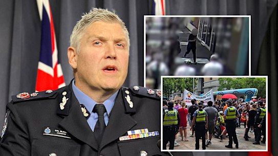 WA Police Commissioner Col Blanch, Invasion Day Perth rally bomb attack, terrorist act. Main image.