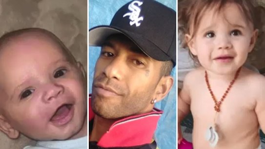 Composite: (From left) Baby Desmond; Matthew Chilly; and toddler Maddison were three of the four victims of the Emerald fire.