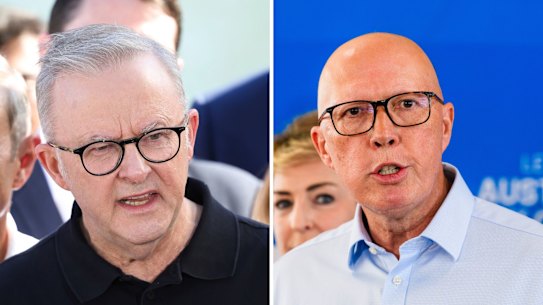 Anthony Albanese, Peter Dutton composite index 12/4/25