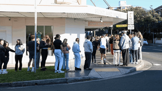 Lines for cinnamon scrolls in Bondi.
