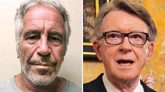 Disgraced financier Jeffrey Epstein and Lord Peter Mandelson.