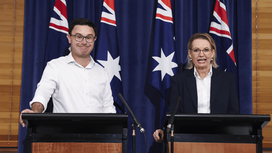 David Littleproud and Sussan Ley announced the reunification of the Coalition.