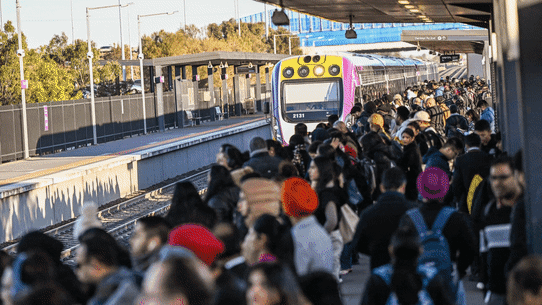 Overcrowding at Tarneit station in Melbourne’s west.
