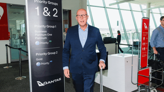 Peter Dutton arrives in Canberra on Wednesday 