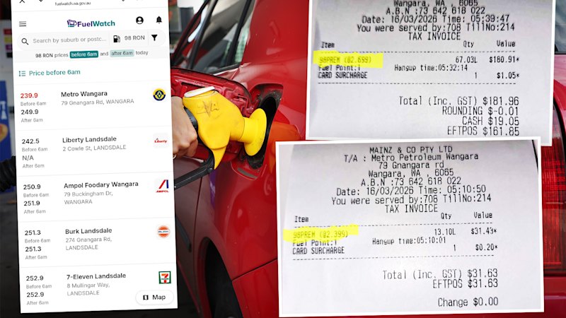 Perth woman lodges complaint after petrol price jumps 30 cents in 20 minutes