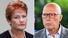 One Nation leader Pauline Hanson and Opposition Leader Peter Dutton.