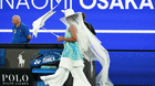 Naomi Osaka walks on to Rod Laver Arena for her first round match in the Australian Open 2026. 