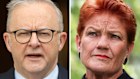 Prime Minister Anthony Albanese and One Nation leader Pauline Hanson.