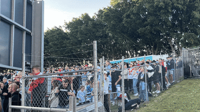 Portaloo Park 2.0: The Sharks women’s team change near the men’s urinals