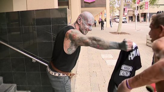 Perth bikie Dayne Brajkovich outside Perth Magistrates Court on Tuesday.