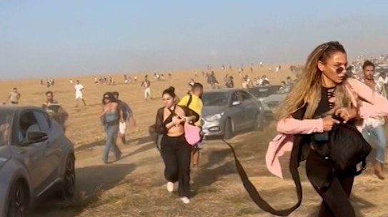 Partygoers at the Nova rave near the border with Gaza. Some of the festival-goes are believed to have been taken hostage.