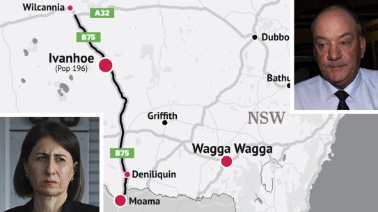 Gladys Berejiklian met with her then lover Daryl Maguire to discuss a highway that was over 100 kilometres from the Wagga Wagga MP’s electorate but within metres of his newly bought investment property at Ivanhoe.