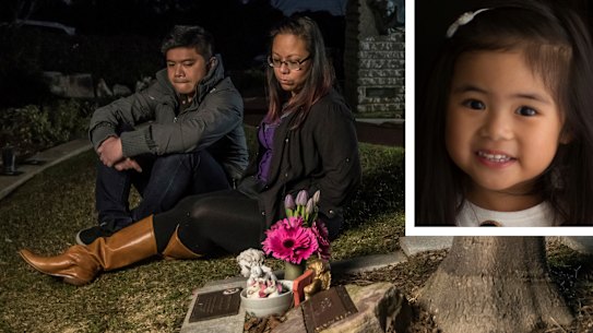 NEWS: Marie and Mitch Cruz are calling for a coronial inquest into the death of their three-year-old daughter Caitlin. Caitlin died at the Children's Hospital at Westmead in 2016 from the flu. 30th July 2019 Photo: Wolter Peeters, The Sydney Morning Herald