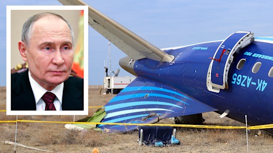 Putin apologises to Azerbaijani leader for ‘tragic incident’ involving crashed Azerbaijani plane