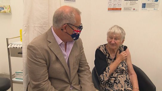 Jane Malysiak received Australia’s first vaccine. Prime minister Scott Morrison was among those who followed shortly after.
